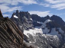 Face sud de la Meije, en montant à la Tête Nord du Replat